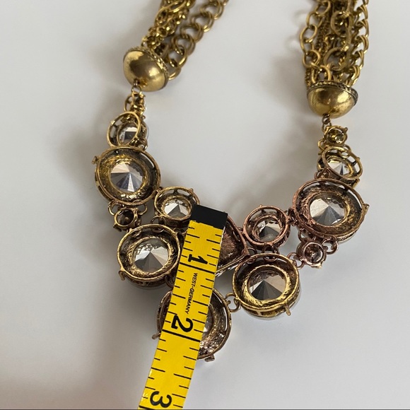 NEW Gold Chains & Sparkly Large Statement Necklace - Picture 10 of 12